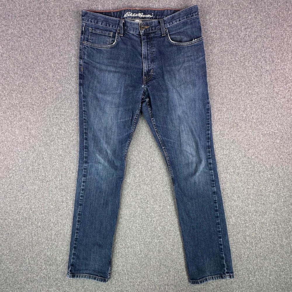 Eddie Bauer Jeans Mens 32x32 Straight Blue Stretch Denim